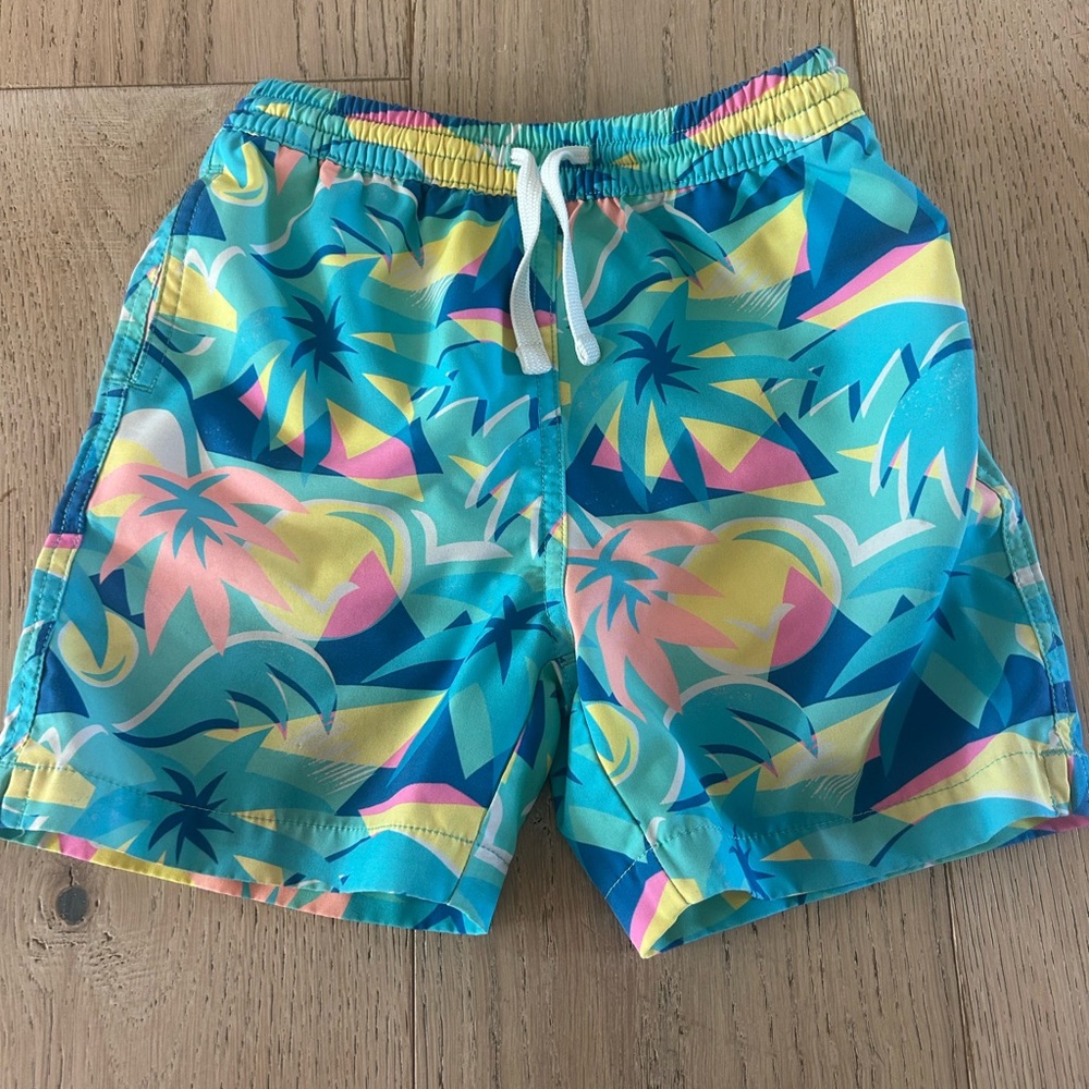 Chubbies Blue and Yellow Swim Trunks Tropical Vibe